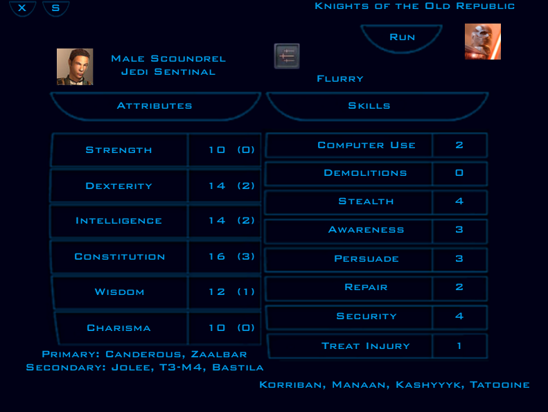 Knights of the Old Republic Character Generator