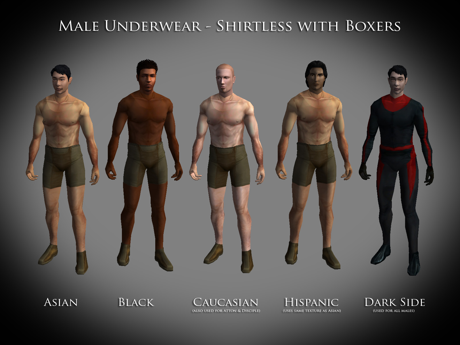 Mod The Sims - Basic Boxer Briefs for Adult Males