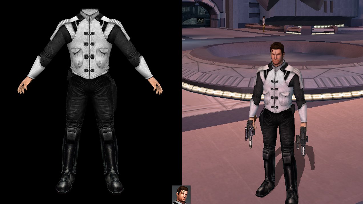 Effixian's Carth's Black and White Clothing