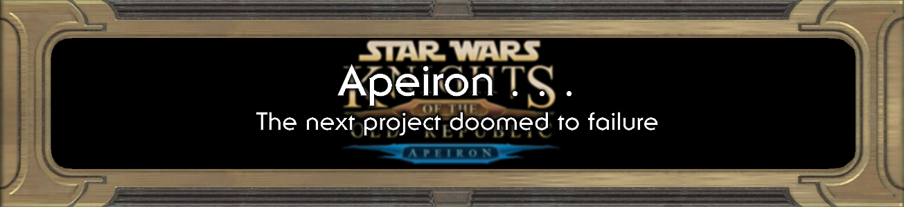 Blog #26 - Apeiron . . . The next project doomed to failure