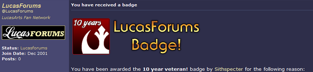 Blog #34 - LucasForums Badge