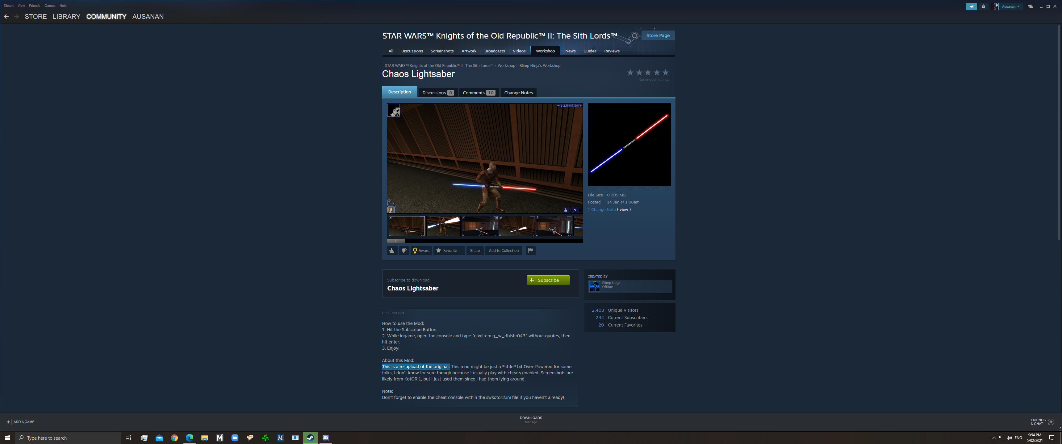 Another stolen steam workshop mod? - General Kotor/TSL Modding 